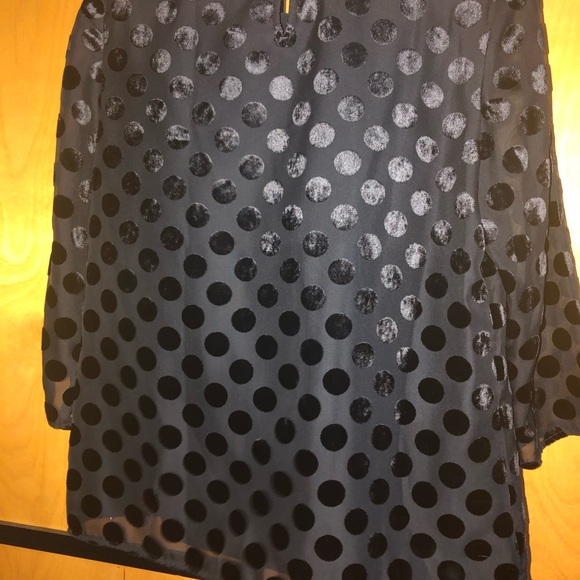 Talbots Black Polka Dot Blouse - Picture 2 of 2